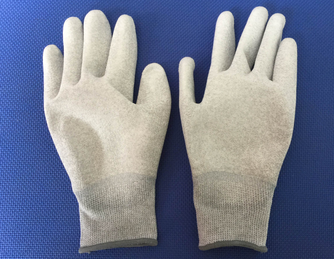 Găng tay chống tĩnh điện cacbon phủ PU lòng bàn tay